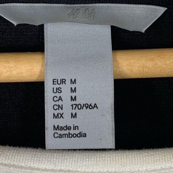 H&M Black White Colorblock Floral Sheath Dress M Workwear Fall - Picture 8 of 10